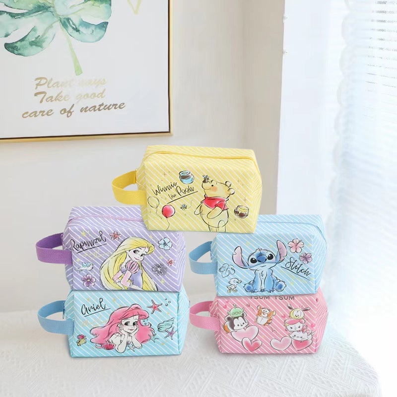 Cute Cartoon Pu Waterproof Cosmetic Bag For Business Travel Portable Hand Carrying Washbag Student Pencil Bag Storage Bag - Image 2